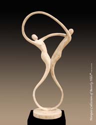 14-9565 - Swing Sculpture, Beige Fossil Stone with White Ivory Stone