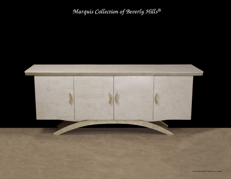 15-6800 - Circo Buffet, White Ivory Stone with Beige Fossil Stone