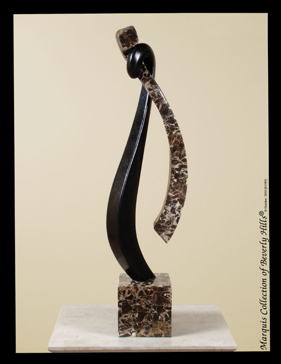 17-9525 - Harmony Sculpture, Black Stone with Snakeskin Stone