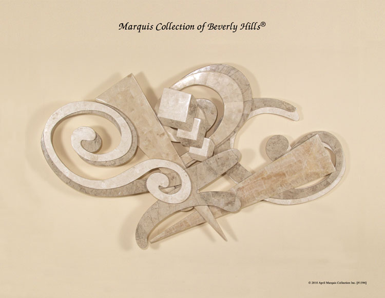 264-3283 - Definitive Motion Wall Art, Cantor Stone/Beige Fossil Stone/White Ivory Stone/Crystal Stone