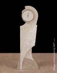 283-4008 - Sundance Floor Clock, White Ivory Stone/Trocca Shell/Cantor Stone/Beige Fossil Stone Finish
