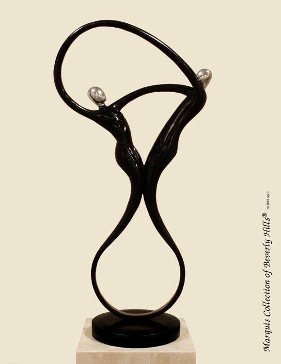 572-9565 - Swing Sculpture, Black Stone with Stainless Finish