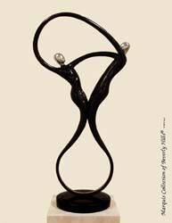 572-9565 - Swing Sculpture, Black Stone with Stainless Finish