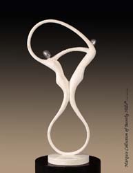 715-9565 - Swing Sculpture, White Ivory Stone with Stainless Finish