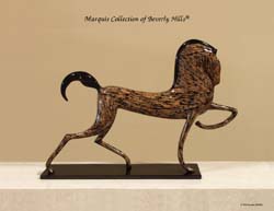 933-9534 - Dynasty Stallion Sculpture, Cotton Husk with Black Stone Finish