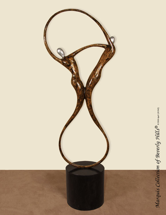 934-9566 - Swing Sculpture, Floor Model, Cotton Husk/Black Stone/Stainless Finish