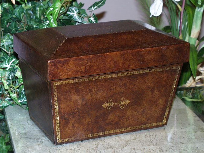 MBOX-0036A - Rectangular Leather Box  Antique Gold Dimension